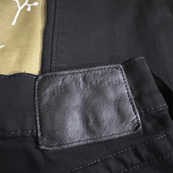 True Religion Custom Embroidered Black Slim Jeans Size 30 - Picture 5 of 7